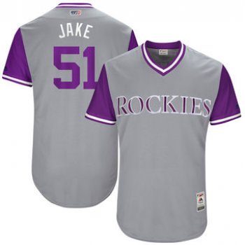 Men's Colorado Rockies Jake McGee Jake Majestic Gray 2017 Players Weekend Authentic Jersey