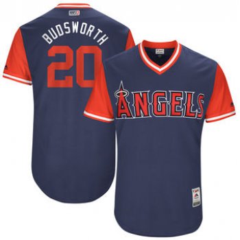 Men's Los Angeles Angels Bud Norris Budsworth Majestic Navy 2017 Players Weekend Authentic Jersey