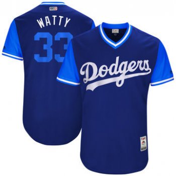 Men's Los Angeles Dodgers Tony Watson Watty Majestic Royal 2017 Players Weekend Authentic Jersey