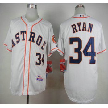 Men's Houston Astros #34 Nolan Ryan White Cool Base Jersey