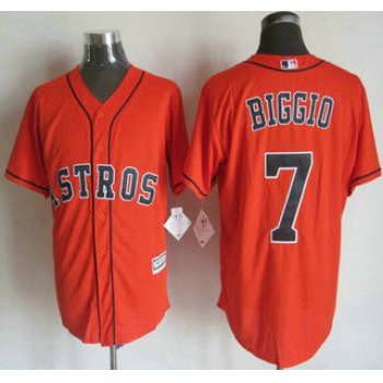 Men's Houston Astros #7 Craig Biggio Alternate Orange 2015 MLB Cool Base Jersey