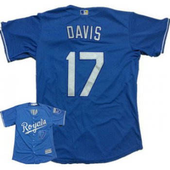 Men's Kansas City Royals #17 Wade Davis Alternate Light Blue 2015 MLB Cool Base Jersey