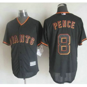 Men's San Francisco Giants #8 Hunter Pence Alternate Black 2015 MLB Cool Base Jersey