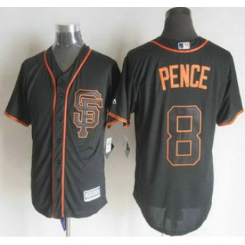 Men's San Francisco Giants #8 Hunter Pence Alternate Black SF 2015 MLB Cool Base Jersey