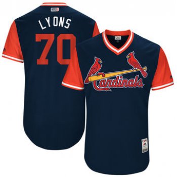 Men's St. Louis Cardinals Tyler Lyons Lyons Majestic Navy 2017 Players Weekend Authentic Jersey