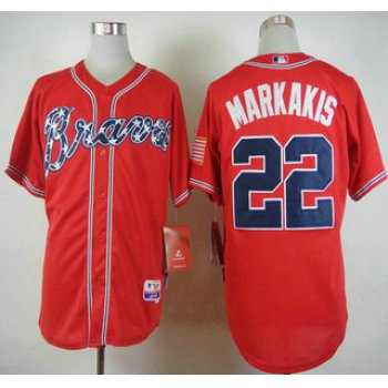 Atlanta Braves #22 Nick Markakis Alternate Red 2014 MLB Cool Base Jersey