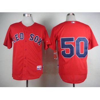 Men's Boston Red Sox #50 Mookie Betts Red Jersey