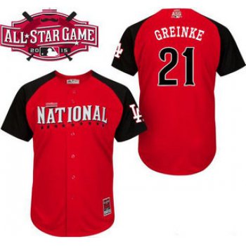 National League Los Angeles Dodgers #21 Zack Greinke Red 2015 All-Star Game Player Jersey