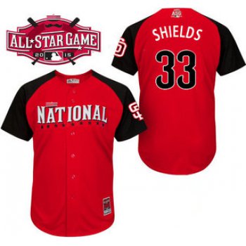National League San Diego Padres #33 James Shields Red 2015 All-Star BP Jersey