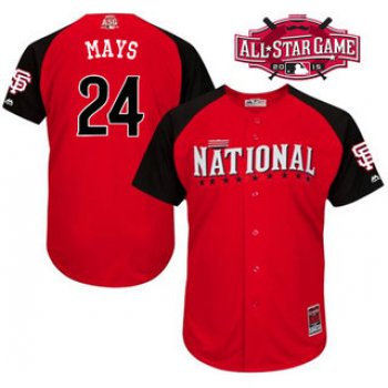National League San Francisco Giants #24 Willie Mays Red 2015 All-Star Game Player Jersey