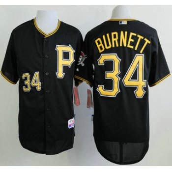 Pittsburgh Pirates #34 A. J. Burnett Black Jersey