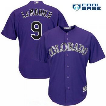 Men's Colorado Rockies #9 DJ LeMahieu Purple Alternate Stitched MLB Majestic Cool Base Jersey