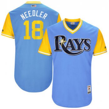 Men's Tampa Bay Rays Peter Bourjos Needler Majestic Light Blue 2017 Players Weekend Authentic Jersey