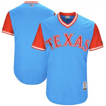 Men's Texas Rangers Majestic Light Blue 2017 Players Weekend Authentic Team Jersey