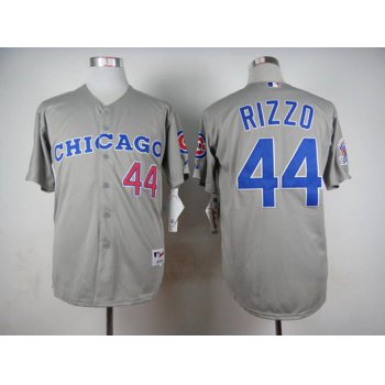 Men's Chicago Cubs #44 Anthony Rizzo 1990 Turn Back The Clock Gray Jersey W/1990 All-Star Patch