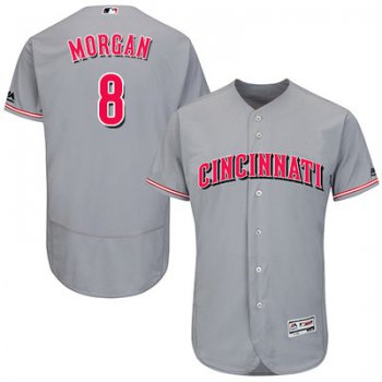 Men's Cincinnati Reds #8 Joe Morgan Grey Flexbase Authentic Collection Stitched MLB Jersey