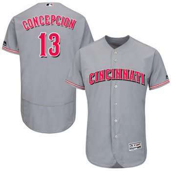 Men's Cincinnati Reds #13 Dave Concepcion Grey Flexbase Authentic Collection Stitched MLB Jersey