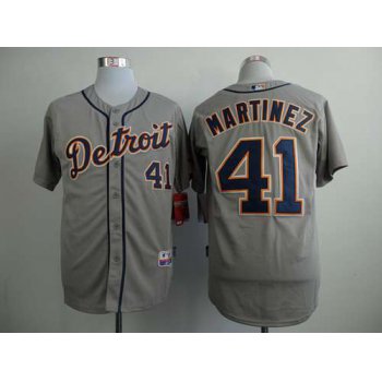 Men's Detroit Tigers #41 Victor Martinez Gray Jersey