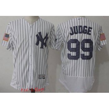 Men's New York Yankees #99 Aaron Judge White 2017 Independence Stars & Stripes Stitched MLB Majestic Flex Base Jersey