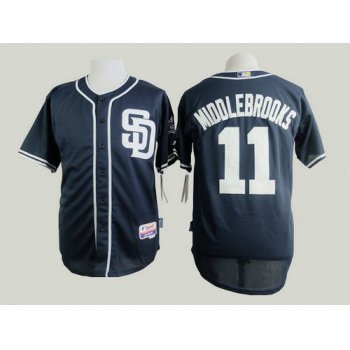 Men's San Diego Padres #11 Will Middlebrooks Navy Blue Jersey