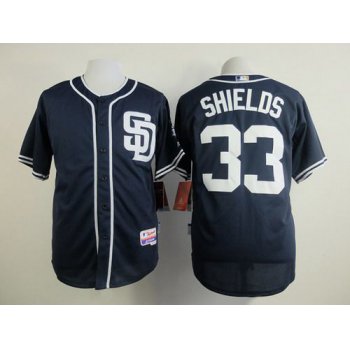 Men's San Diego Padres #33 James Shields Navy Blue Jersey