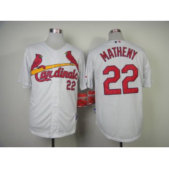 St. Louis Cardinals #22 Mike Matheny White Cool Base Jersey