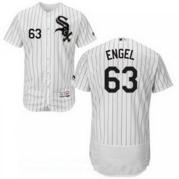 Men's Chicago White Sox #63 Adam Engel White Home Stitched MLB Majestic Flex Base Jersey