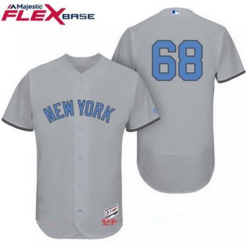 Men's New York Yankees #68 Dellin Betances Gray With Baby Blue Father's Day Stitched MLB Majestic Flex Base Jersey