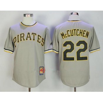 Men's Pittsburgh Pirates #22 Andrew McCutchen Gray Pullover Stitched MLB Majestic Cooperstown Collection Jersey