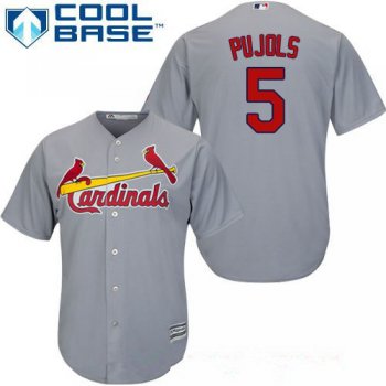 Men's St. Louis Cardinals #5 Albert Pujols Gray Road Stitched MLB Majestic Cool Base Jersey