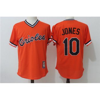 Men's Baltimore Orioles #10 Adam Jones Orange Pullover Stitched MLB Majestic Cool Base Cooperstown Collection Jersey