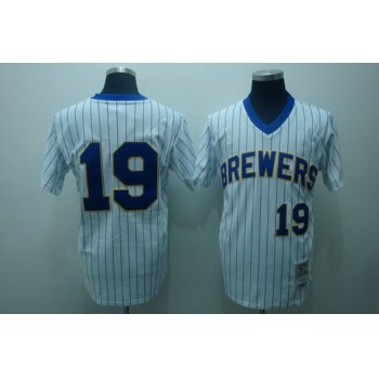 Milwaukee Brewers #19 Robin Yount 1982 White Throwback Jersey