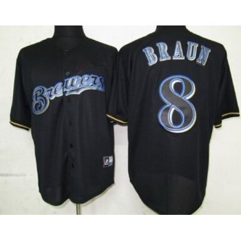 Milwaukee Brewers #8 Ryan Braun Black Fashion Jersey