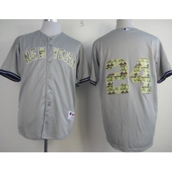 New York Yankees #24 Chris Young Gray With Camo Jersey