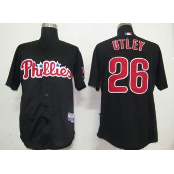 Philadelphia Phillies #26 Chase Utley Black Jersey
