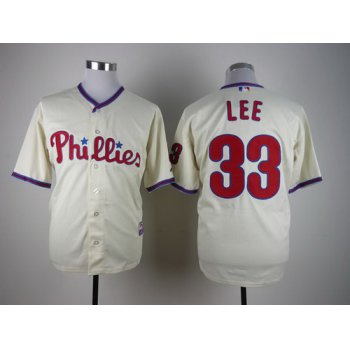 Philadelphia Phillies #33 Cliff Lee Cream Jersey