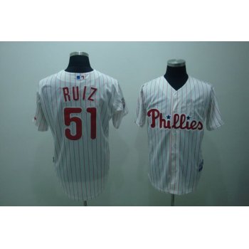 Philadelphia Phillies #51 Carlos Ruiz White Jersey