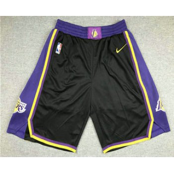 Men's Los Angeles Lakers Black Nike Swingman 2021 Earned Edition Stitched Shorts