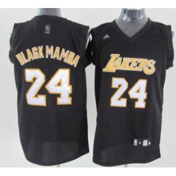 Los Angeles Lakers #24 Black Mamba Black Fashion Jersey