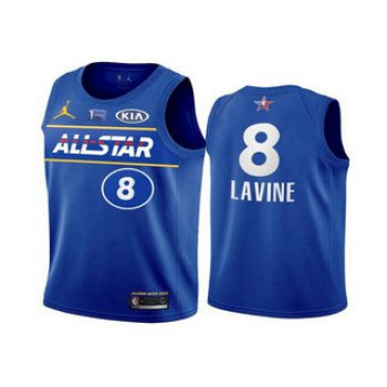 Men's 2021 All-Star Chicago Bulls #8 Zach LaVine Blue Eastern Conference Stitched NBA Jersey