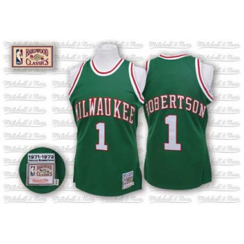 Milwaukee Bucks #1 Oscar Robertson Green Swingman Throwback Jersey
