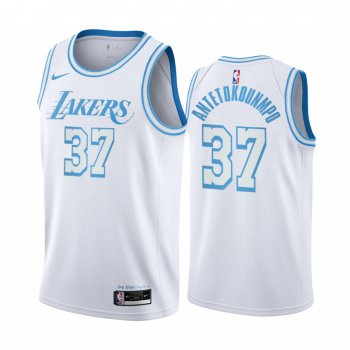 Nike Lakers #37 Kostas Antetokounmpo White NBA Swingman 2020-21 City Edition Jersey