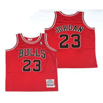 Men's Chicago Bulls #23 Michael Jordan 1997-98 Red Hardwood Classics Soul AU Throwback Jersey