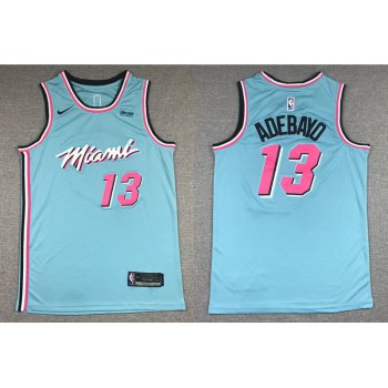 Men's Miami Heat #13 Bam Adebayo Light Blue 2019 Nike Swingman Stitched NBA Jersey With The Sponsor Logo