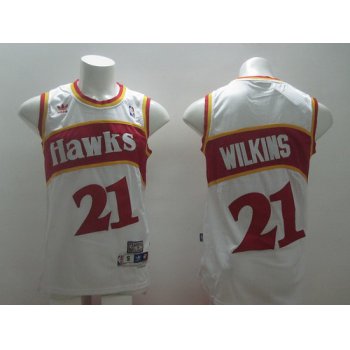 Atlanta Hawks #21 Dominique Wilkins White Swingman Throwback Jersey