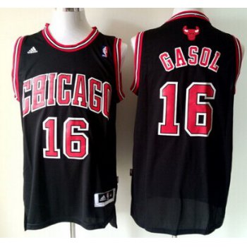 Chicago Bulls #16 Pau Gasol Revolution 30 Swingman Black Jersey
