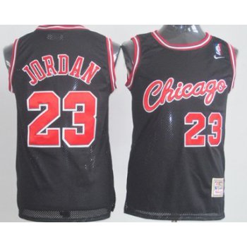 Chicago Bulls #23 Michael Jordan 1984-1985 Rookie Black Swingman Throwback Jersey