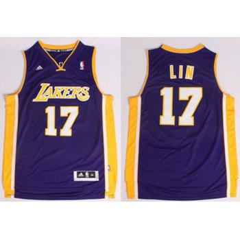 Los Angeles Lakers #17 Jeremy Lin Revolution 30 Swingman Purple Jersey
