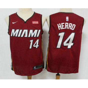 Men's Miami Heat #14 Tyler Herro Red 2019 Nike Swingman Stitched NBA Jersey With The Sponsor Logo