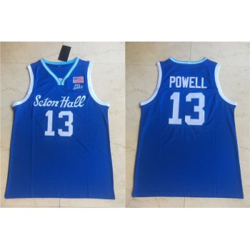 Men's Seton Hall Pirates #13 Myles Powell Blue College Basketball Swingman Stitched Jersey
